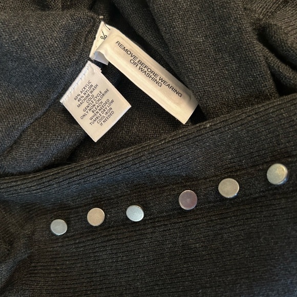 LOFT Ann Taylor Charcoal Gray Cowl Neck Sweater Cozy Elegance pull over Sz-M. D2 - Picture 8 of 11